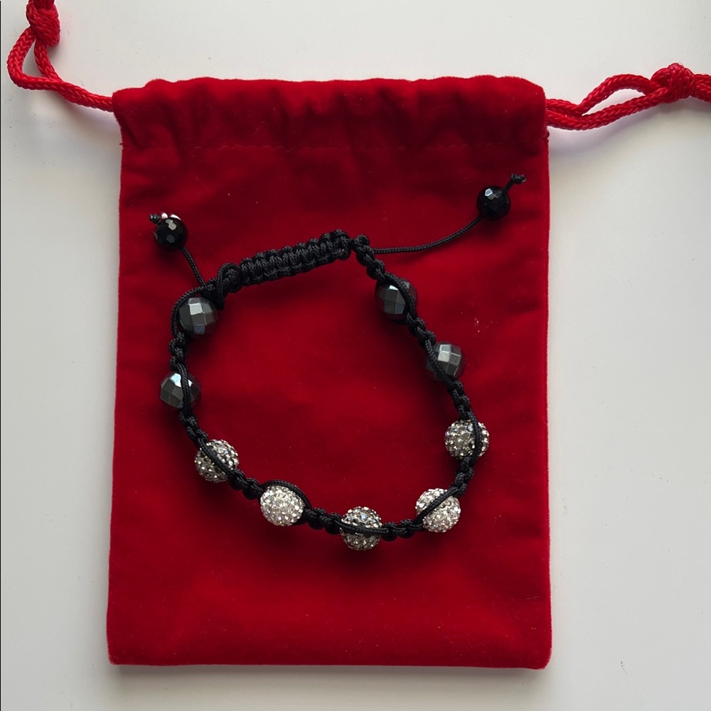 Elegant Black and Silver Beaded Bracelet
